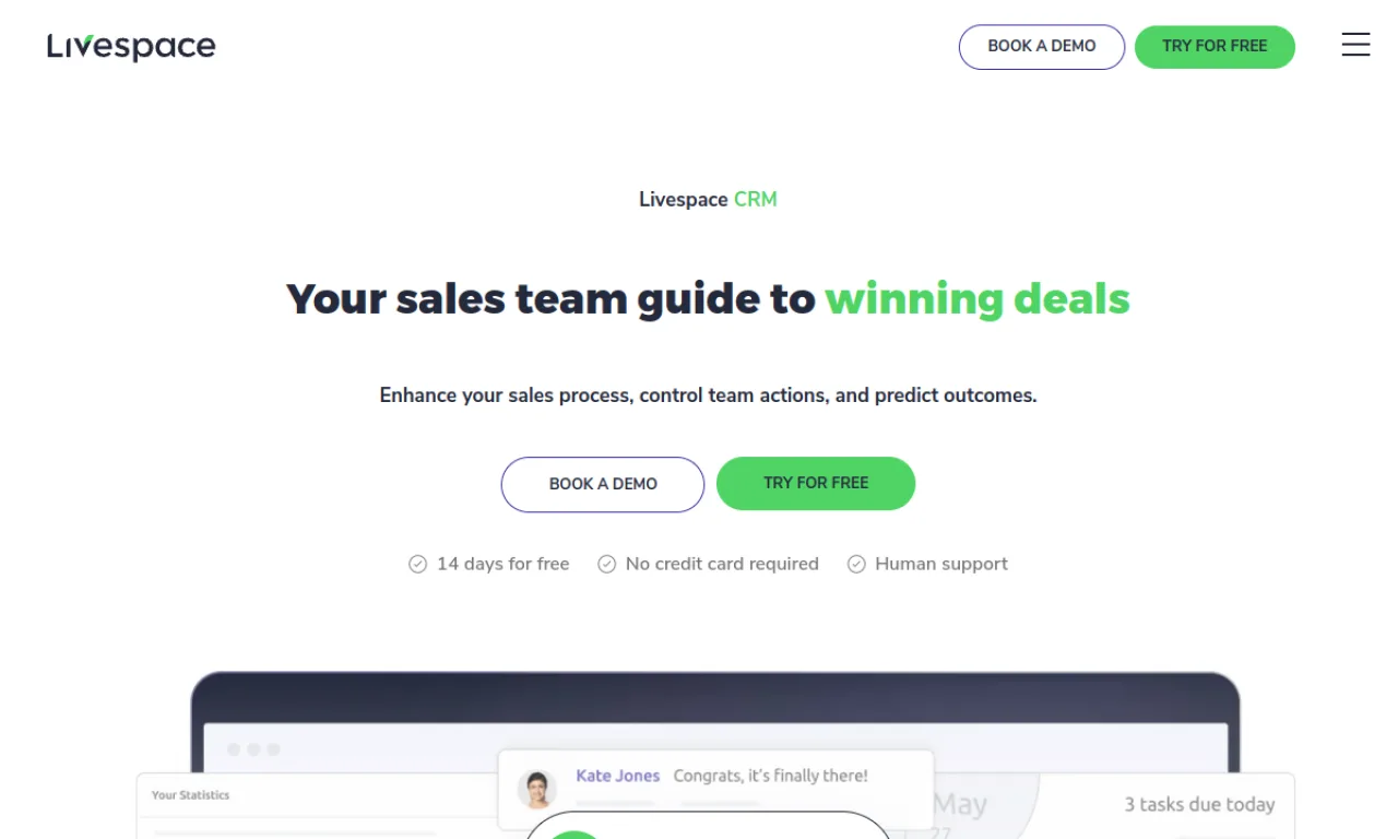 Screenshot of Livespace website