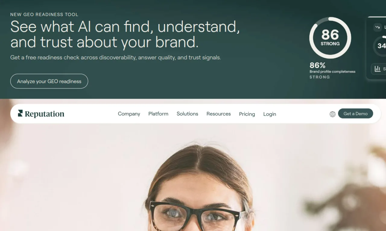 Screenshot of Reputation.com website