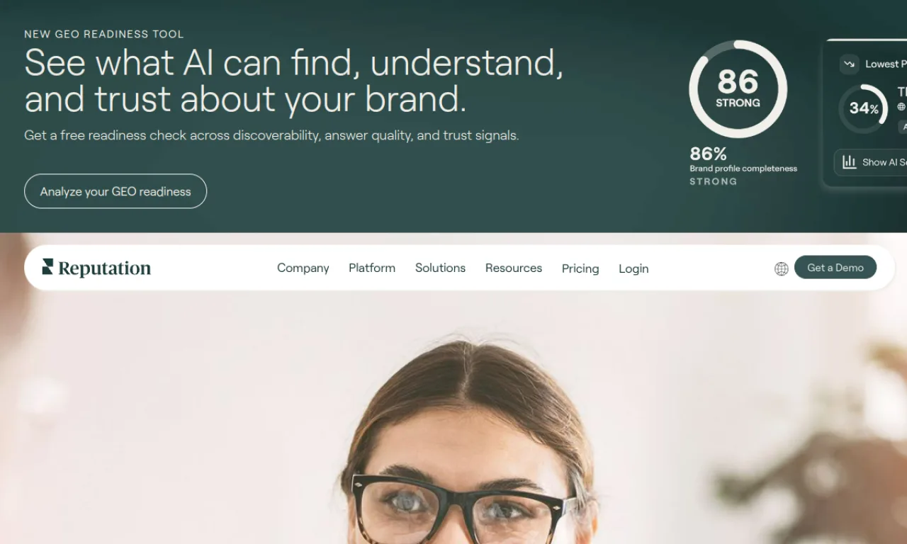 Screenshot of Reputation.com website