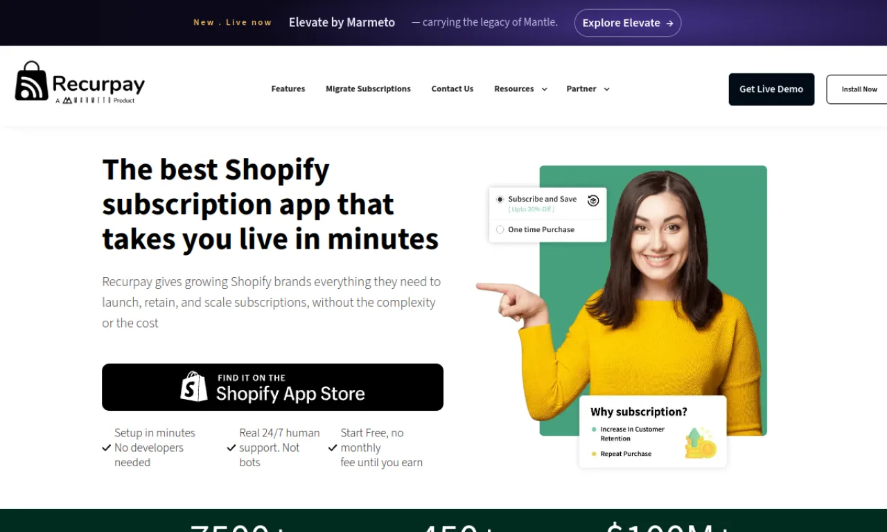 Screenshot of Recurpay website