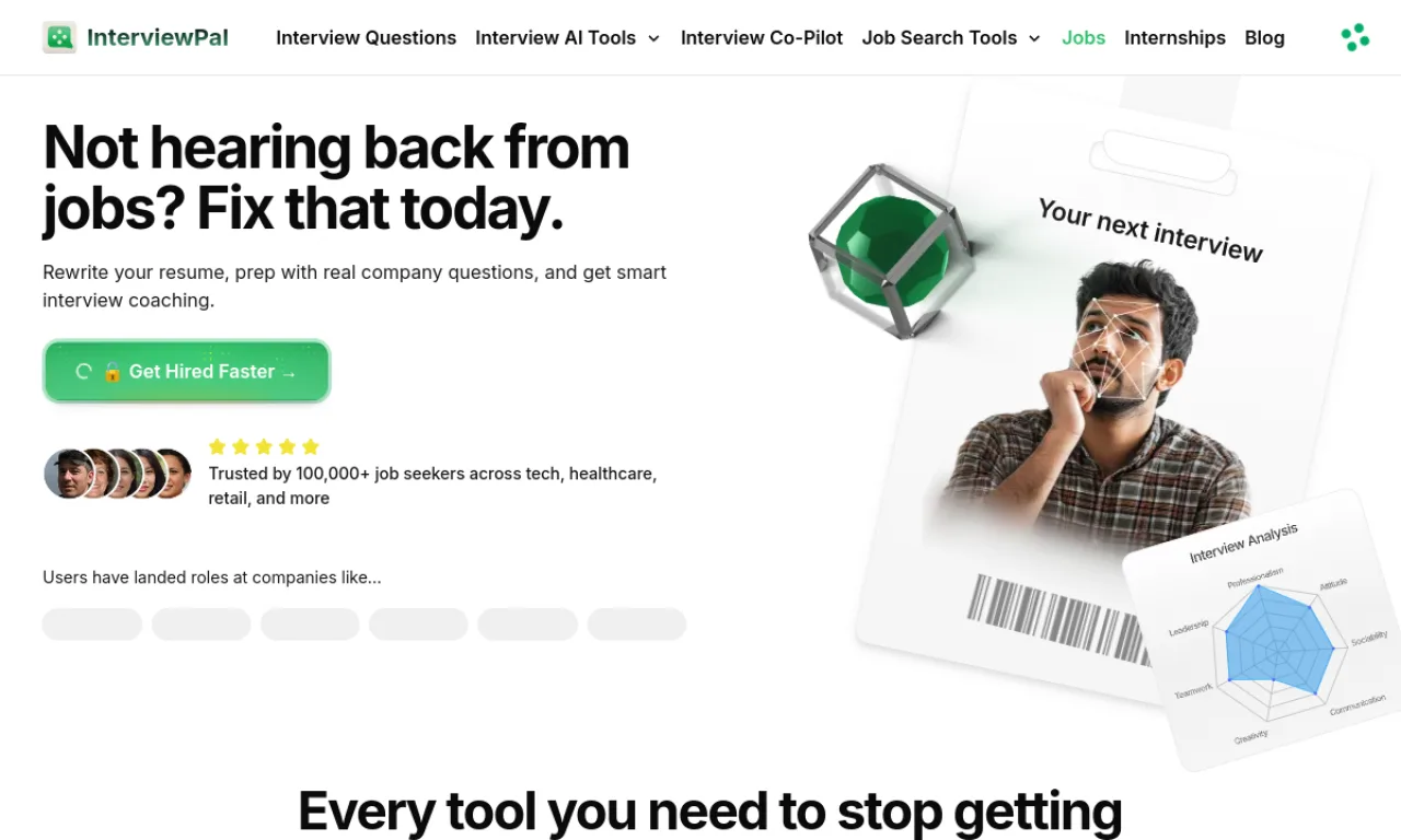 Screenshot of Interview Pal website