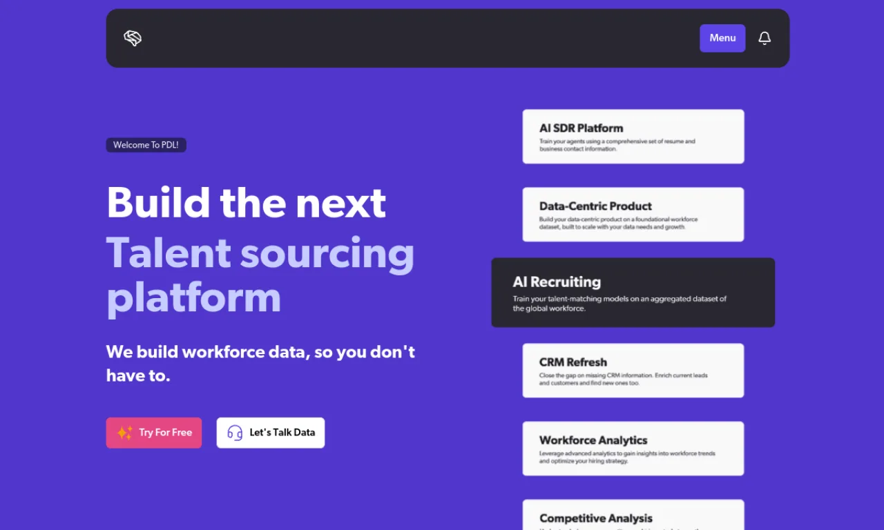 Screenshot of People Data Labs website
