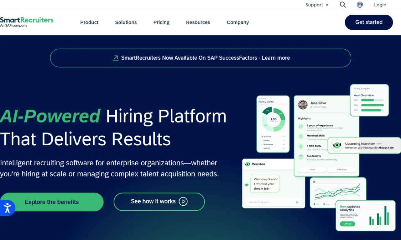Screenshot of SmartRecruiters website