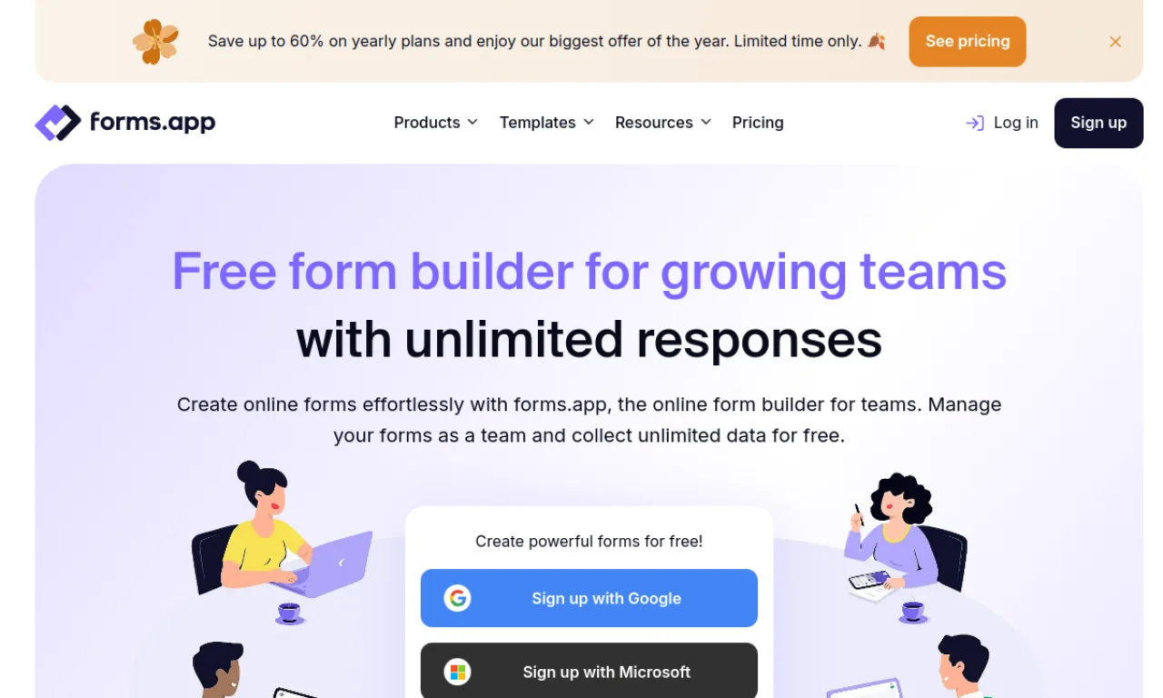 Screenshot of Forms.app website
