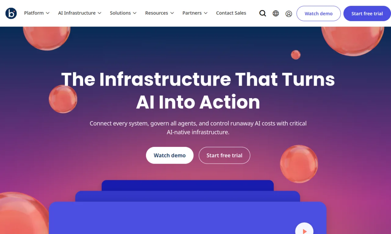 Screenshot of Boomi website