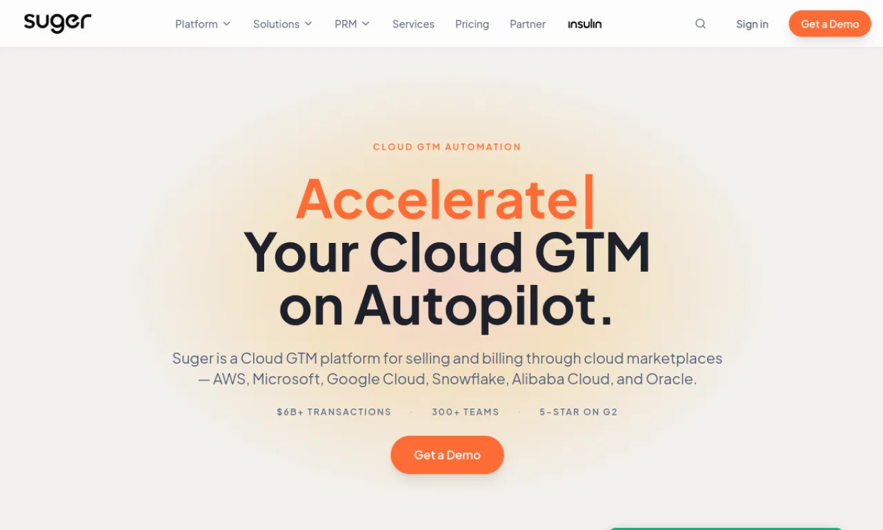 Screenshot of Suger website