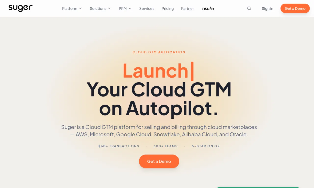 Screenshot of Suger website