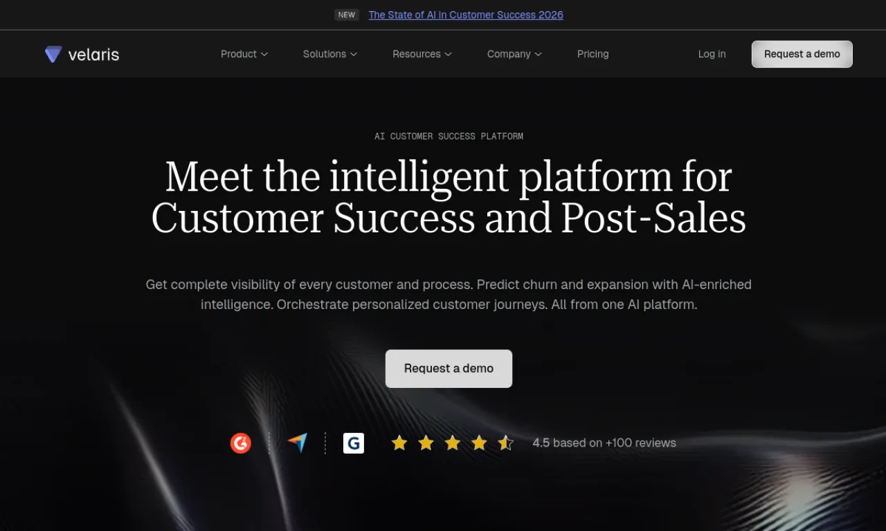 Screenshot of Velaris website