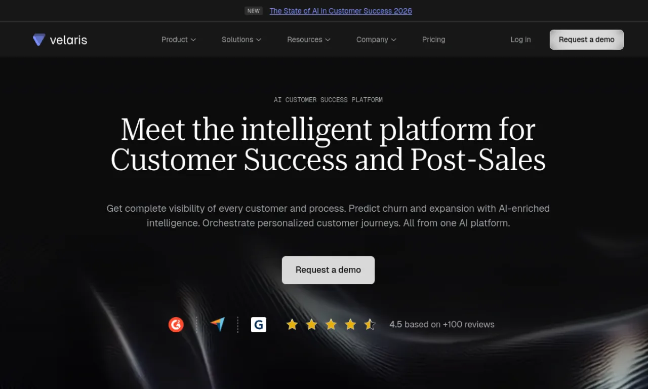Screenshot of Velaris website