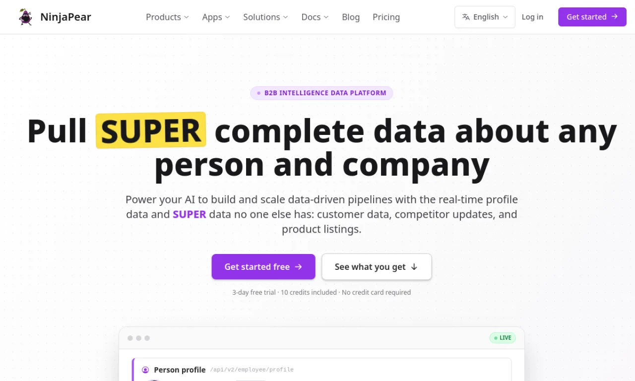Screenshot of Nubela website