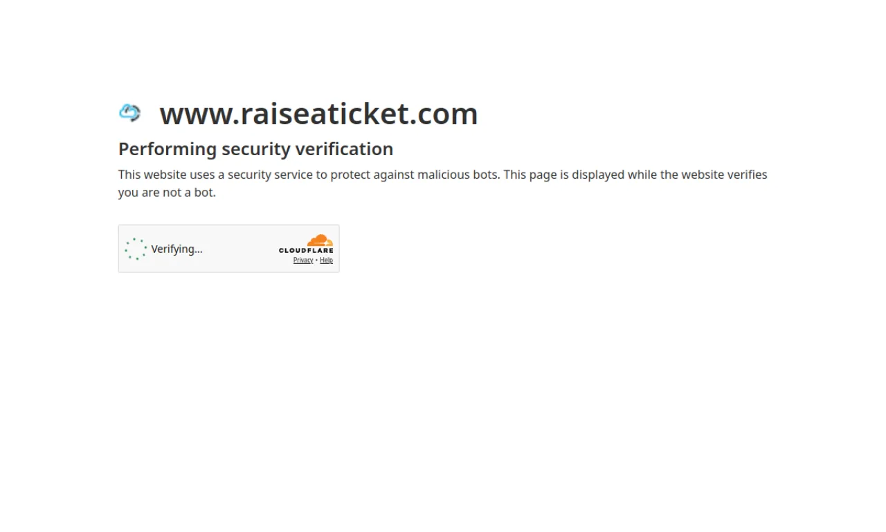 Screenshot of Raiseaticket website