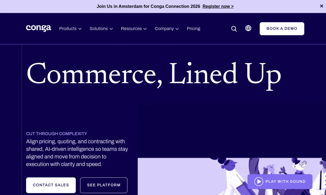 Screenshot of Conga website