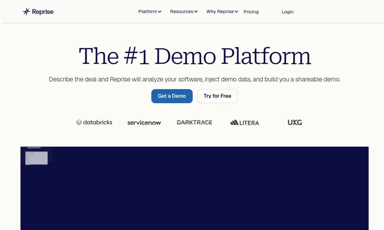 Screenshot of Reprise website