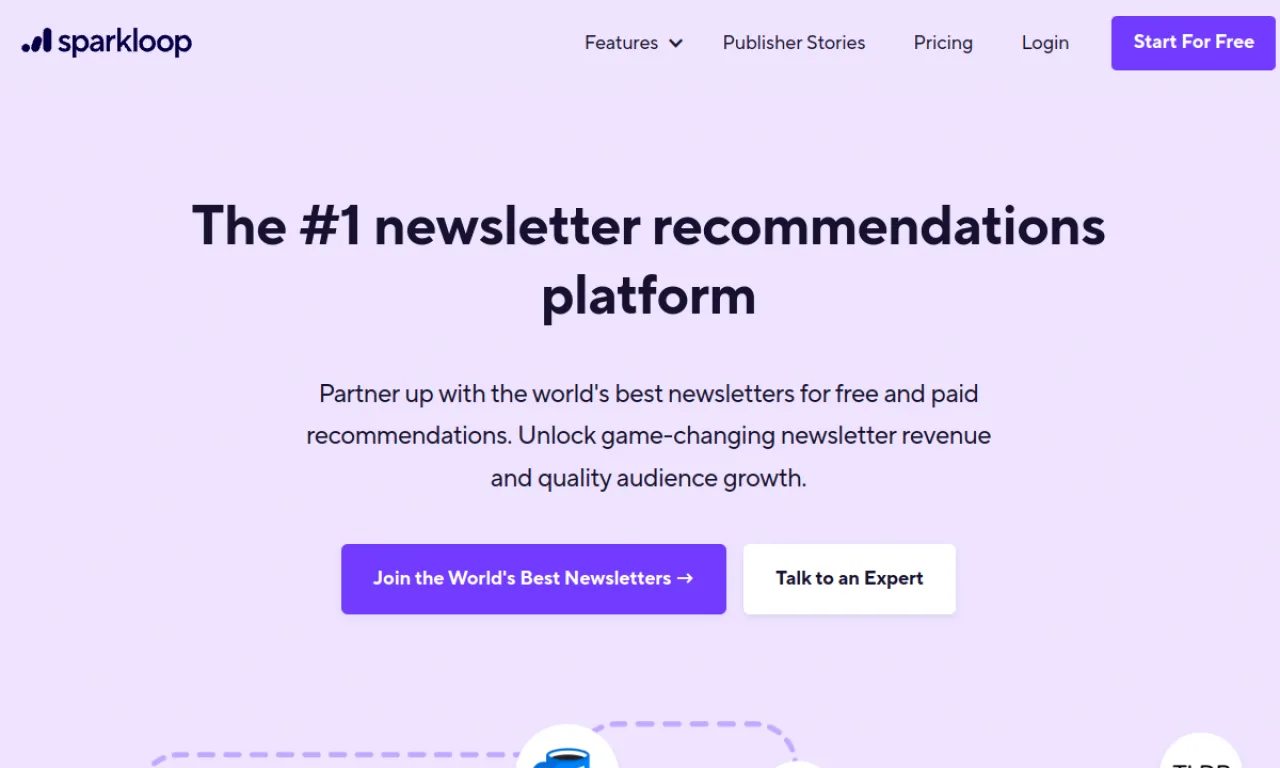 Screenshot of Sparkloop website