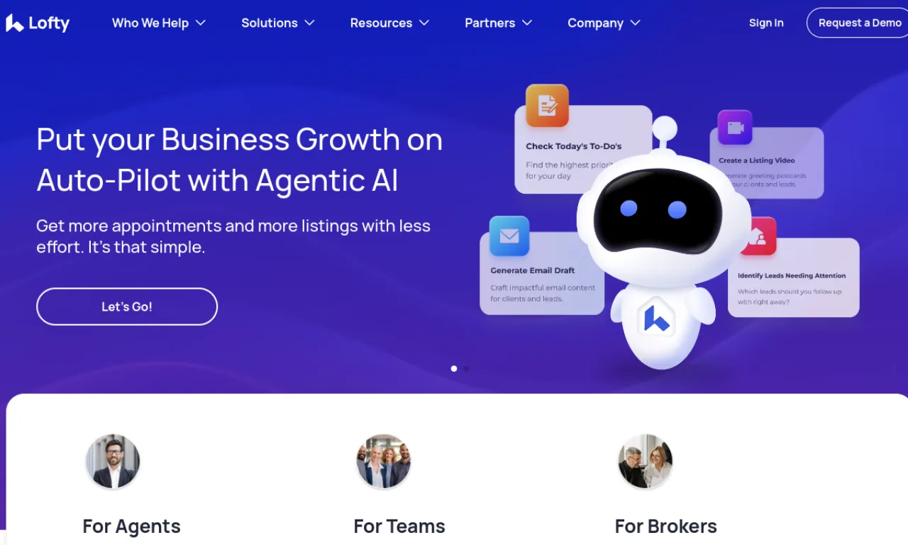 Screenshot of Chime / Lofty website