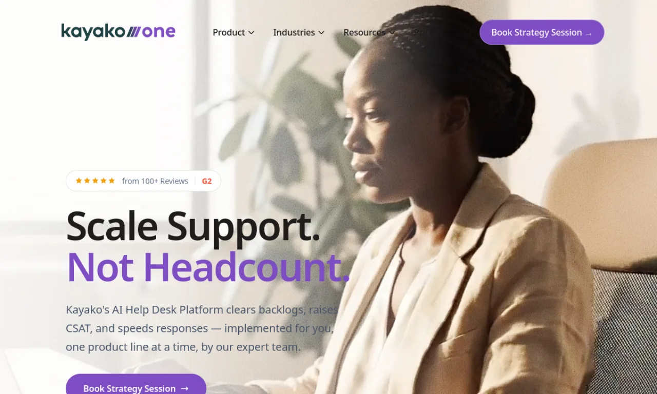 Screenshot of Kayako website