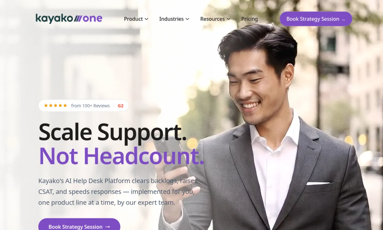 Screenshot of Kayako website