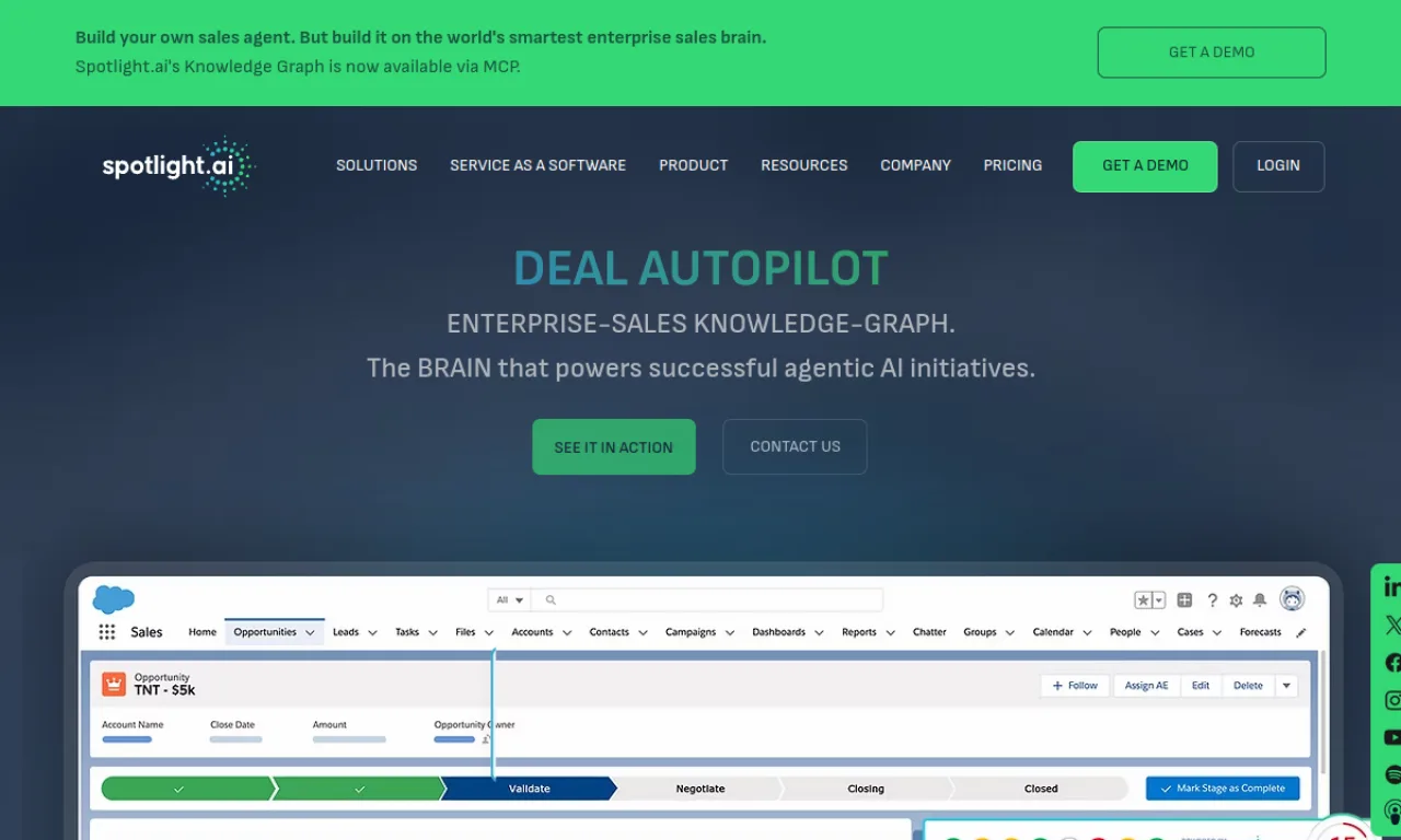 Screenshot of Spotlight website
