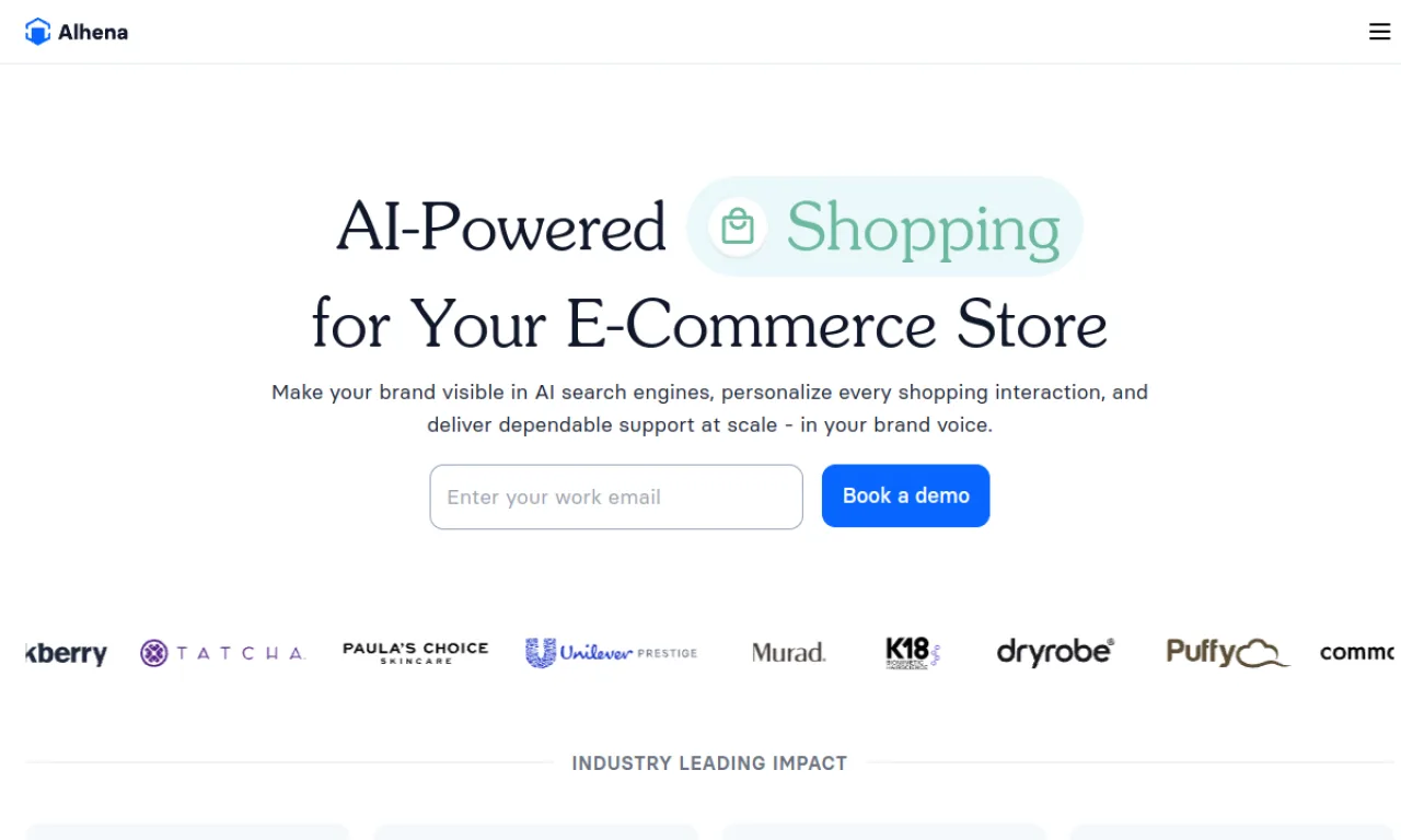 Screenshot of Alhena website