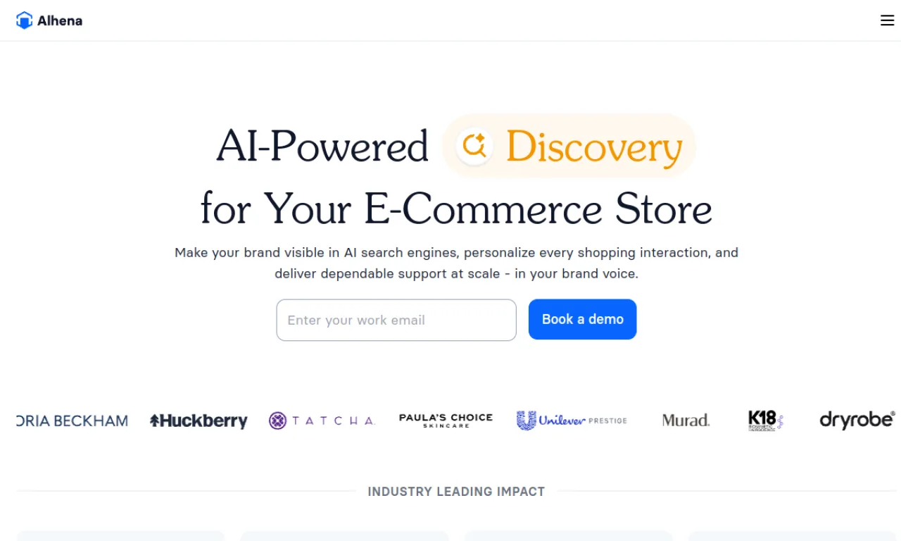 Screenshot of Alhena website