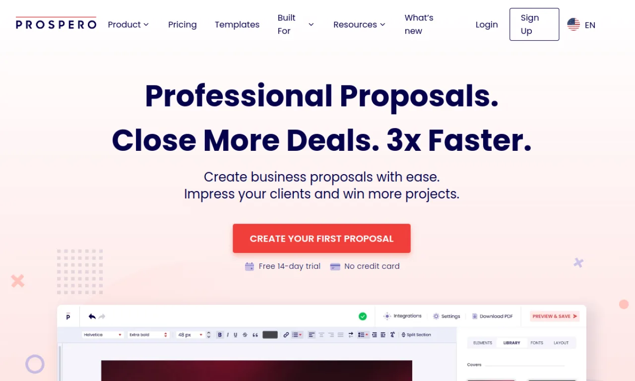 Screenshot of Prospero website
