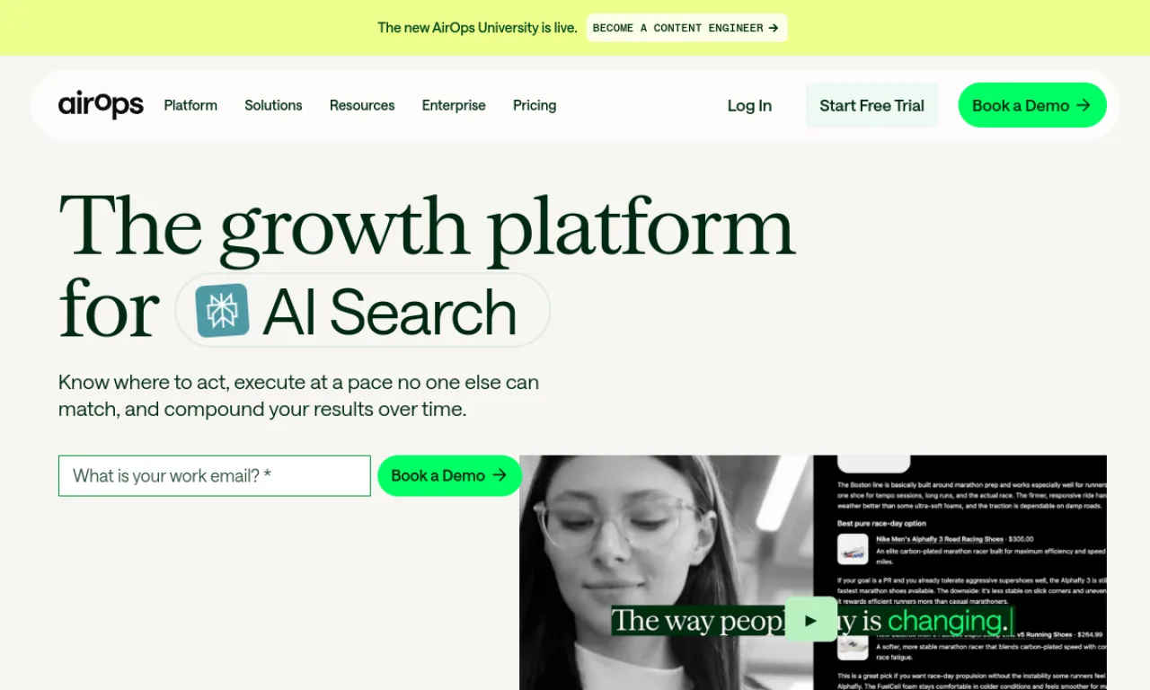 Screenshot of AirOps website