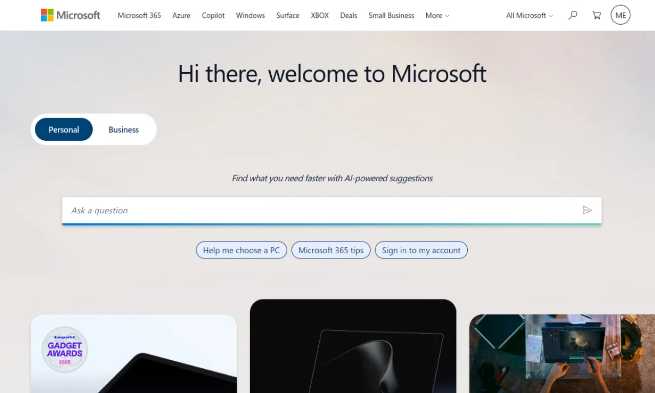 Screenshot of Microsoft Bookings website