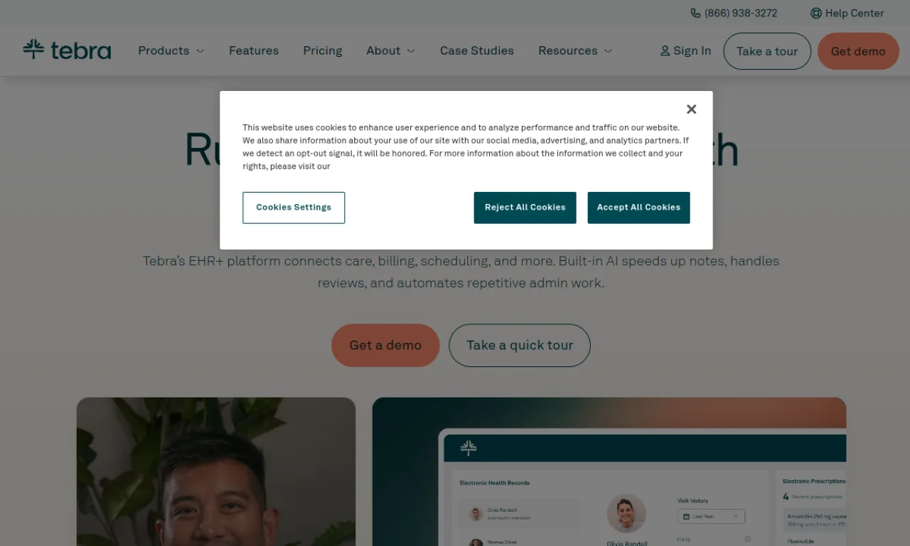 Screenshot of PatientPop website