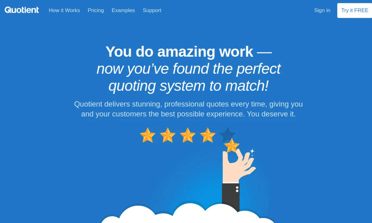 Screenshot of Quotient website