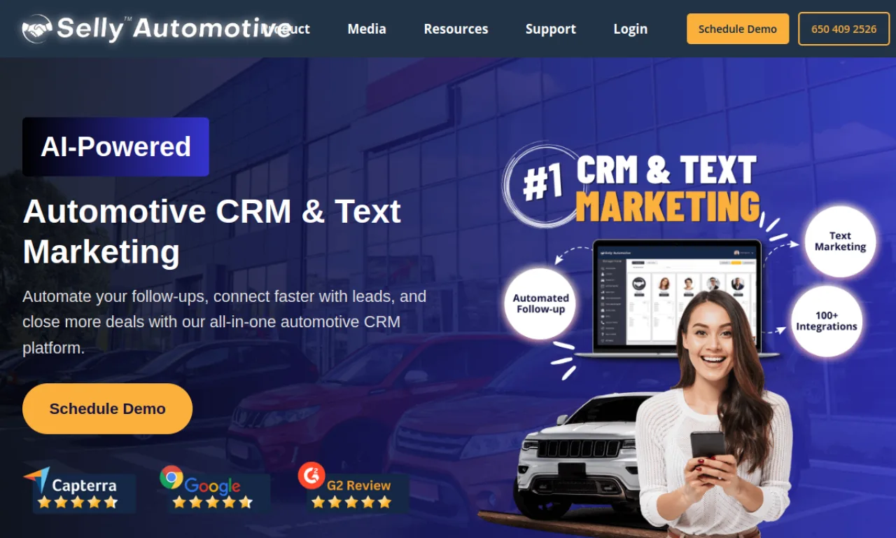 Screenshot of Selly Automotive website