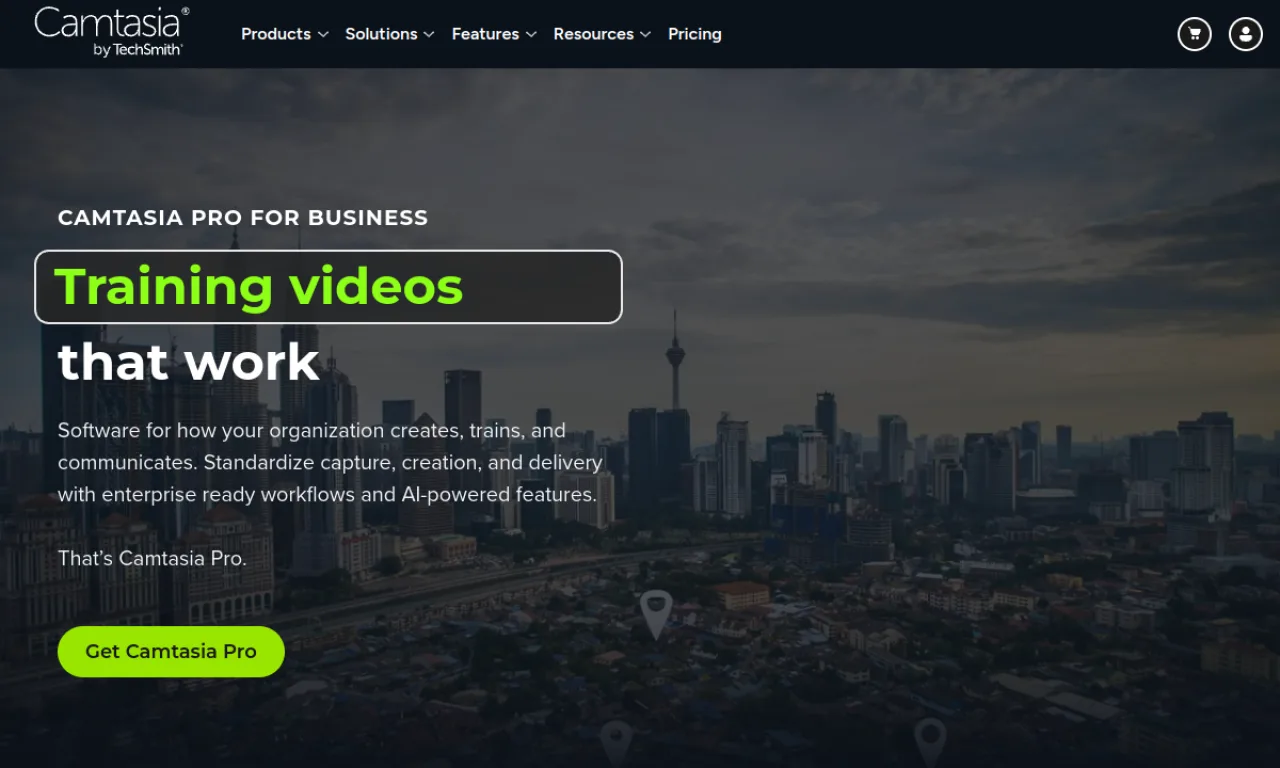 Screenshot of Snagit / Lead magnet design website