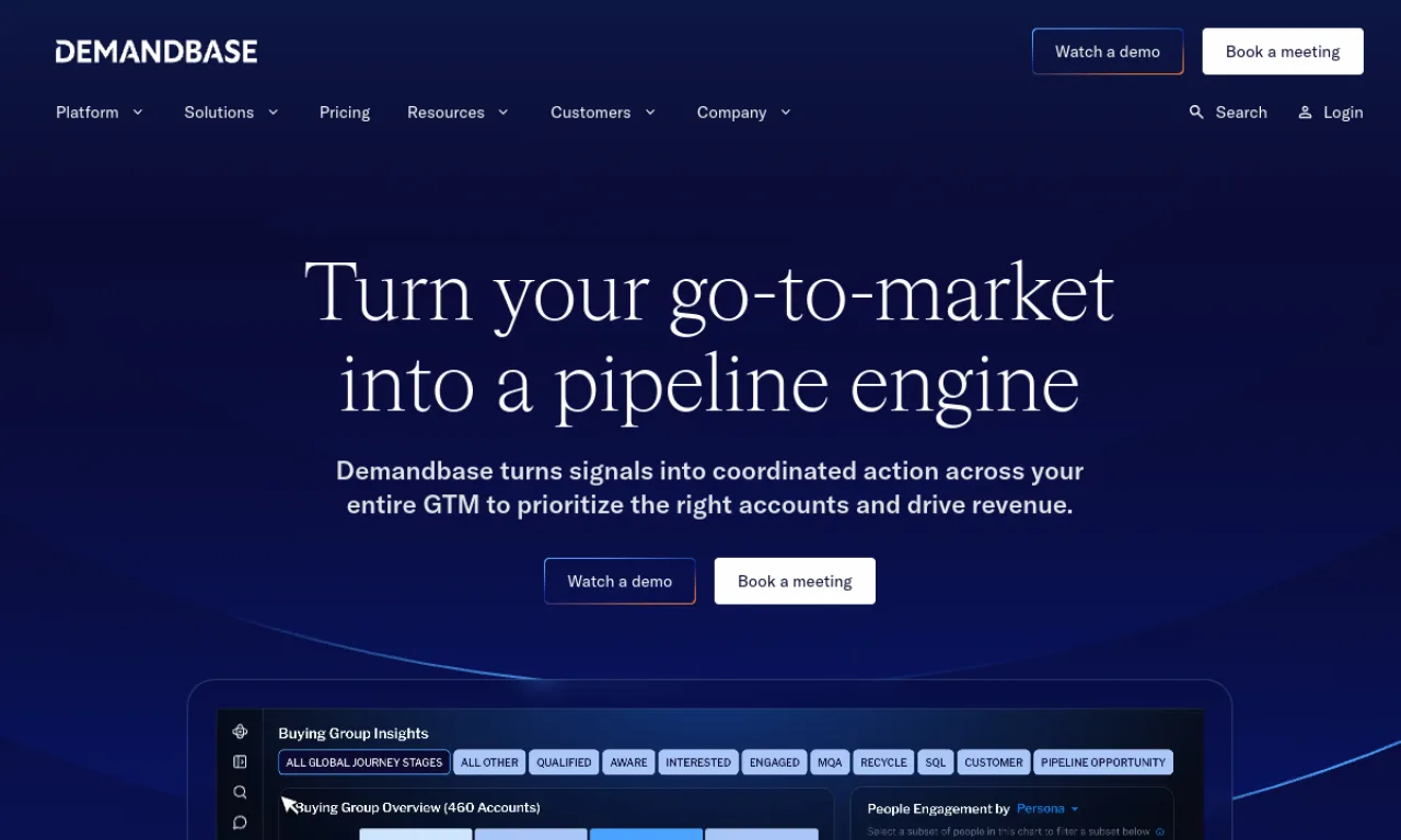 Screenshot of Demandbase Intent website