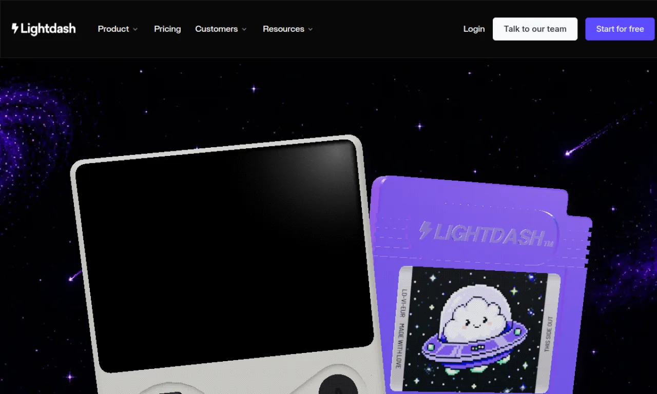 Screenshot of Lightdash website