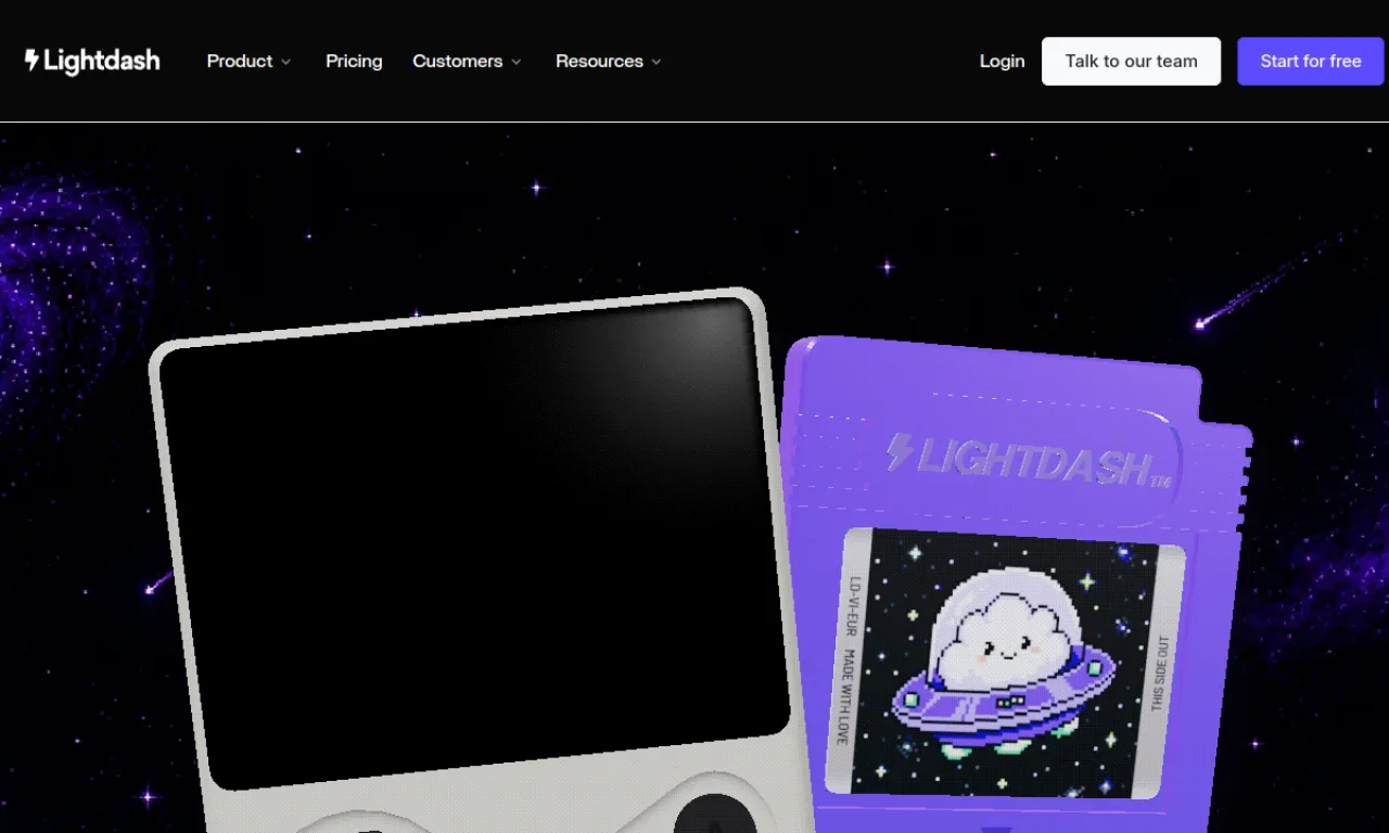 Screenshot of Lightdash website