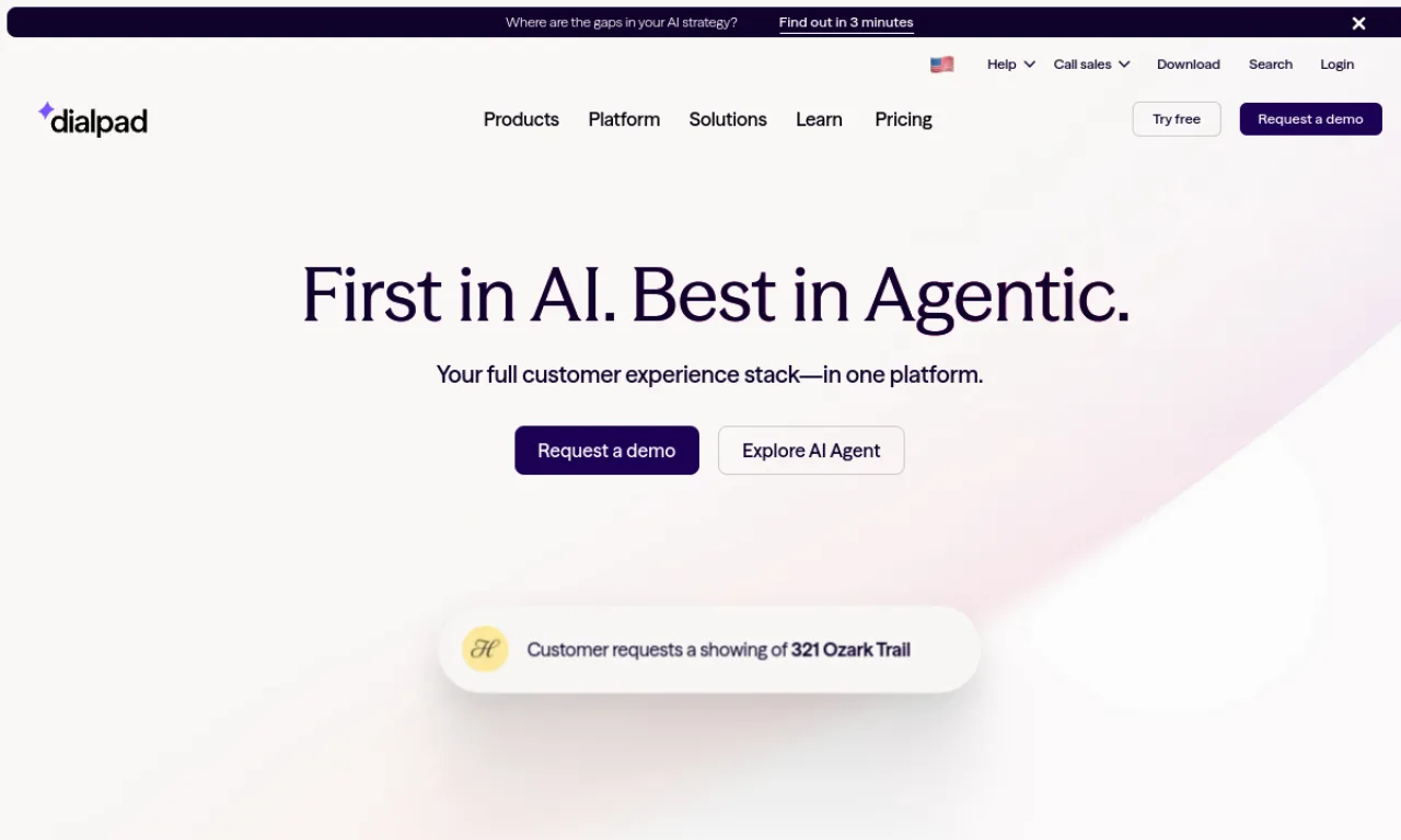 Screenshot of Dialpad Connect website