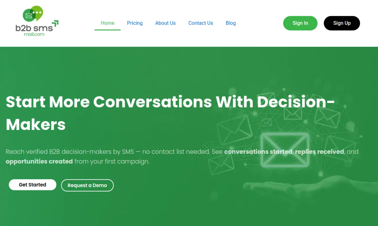 Screenshot of B2BSMSMAIL website