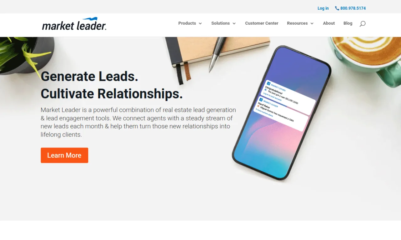Screenshot of Market Leader website