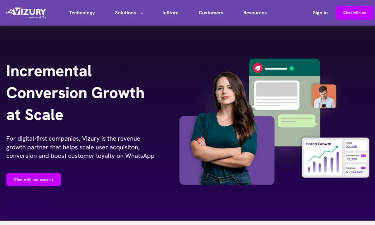 Screenshot of Vizury / Netcore website