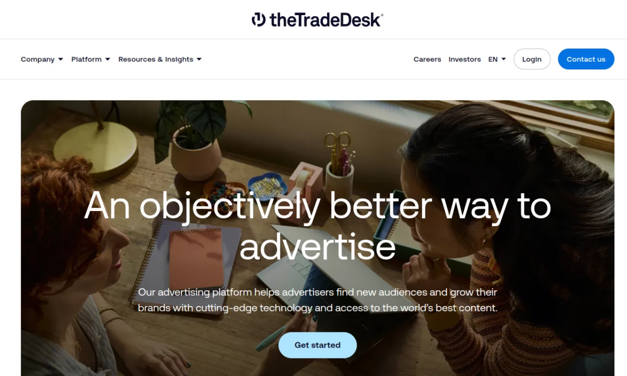 Screenshot of The Trade Desk website