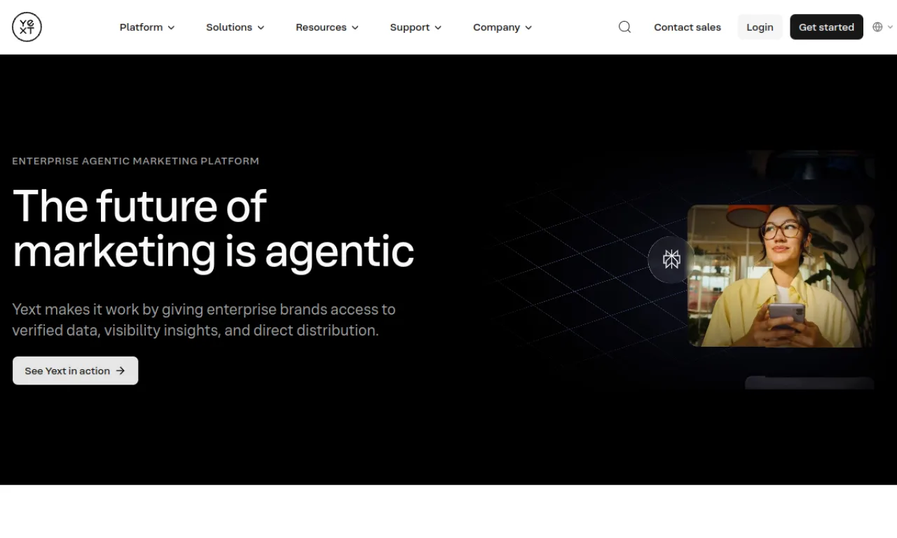 Screenshot of Yext / Knowledge website