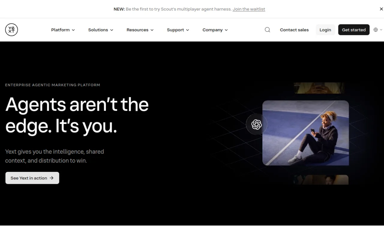 Screenshot of Yext / Knowledge website