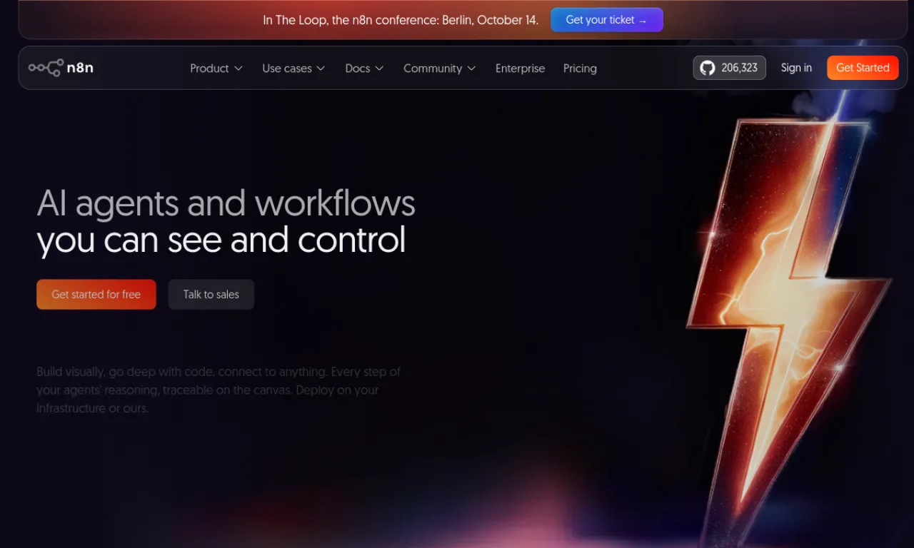 Screenshot of n8n website
