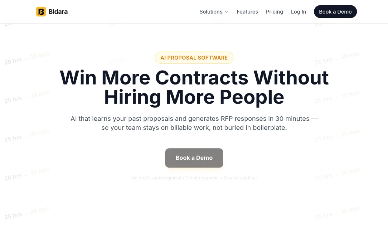 Screenshot of Bidara website