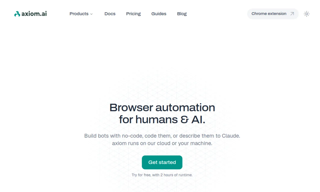 Screenshot of Axiom.ai website