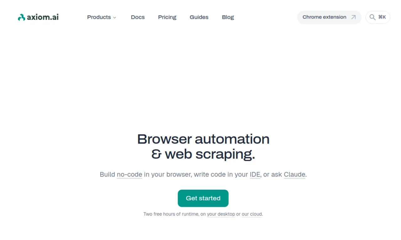 Screenshot of Axiom.ai website