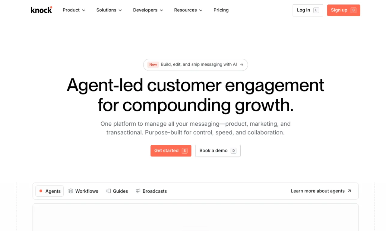 Screenshot of Knock website