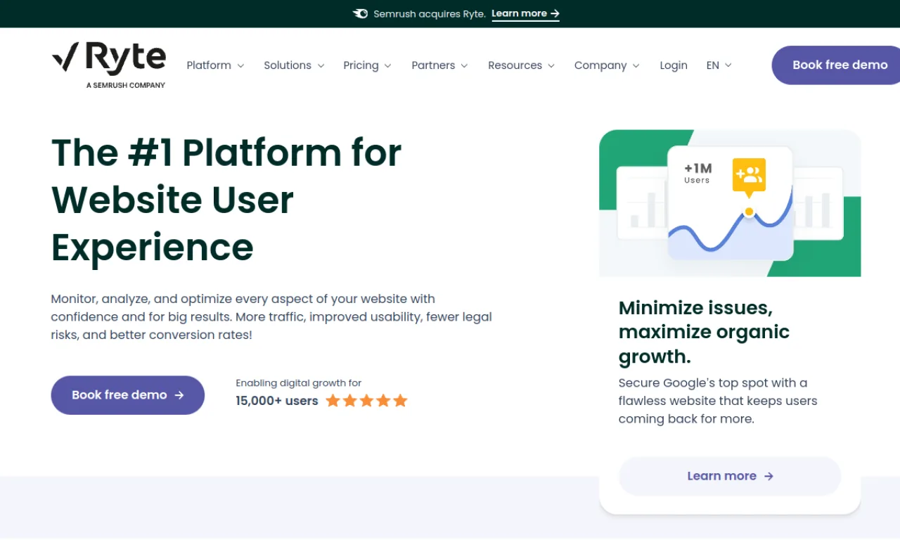 Screenshot of Ryte website