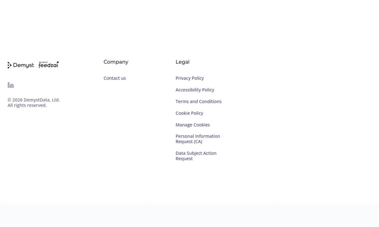 Screenshot of Demyst website