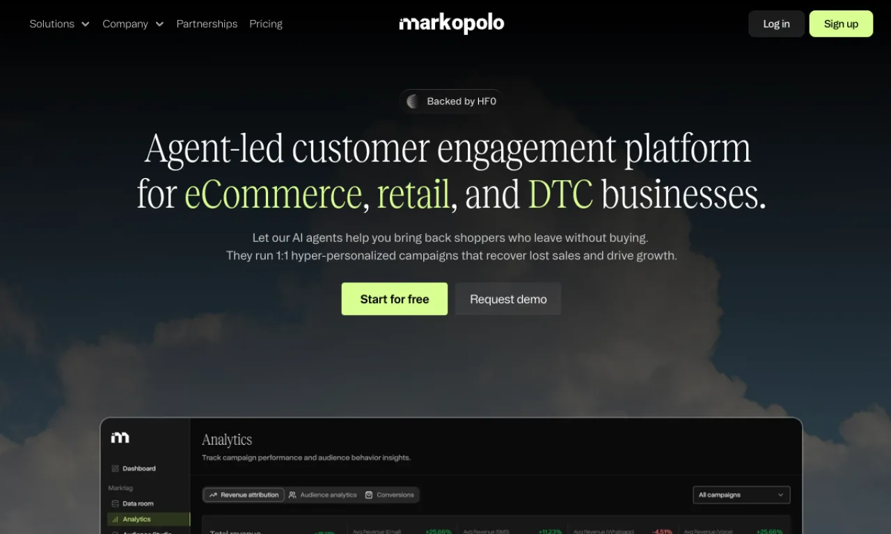 Screenshot of Markopolo website