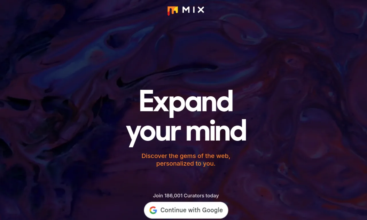 Screenshot of Mix website